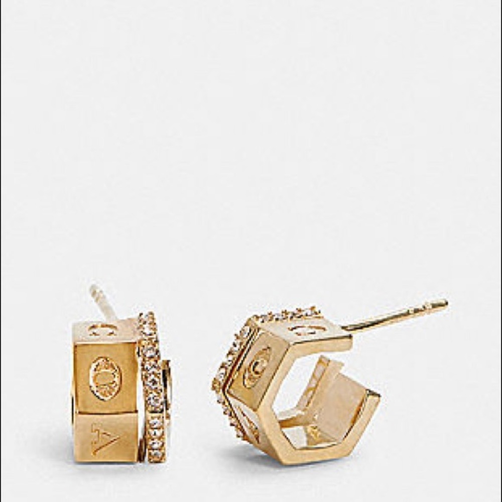 Coach Tricolor Huggie Earrings